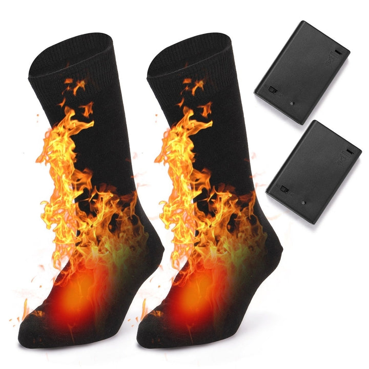 Electric Heated Socks Battery Powered Cold Weather Heat Socks Outdoor Riding Camping Hiking Motorcycle Warm Image 1