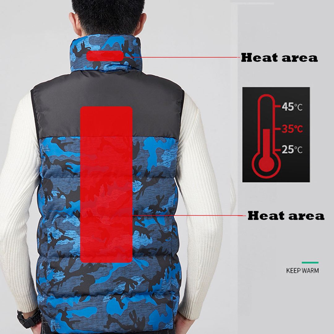 Electric Heated Vest Clothes Warm Vest Men Heating Coat Jacket For Camping Sports Image 4
