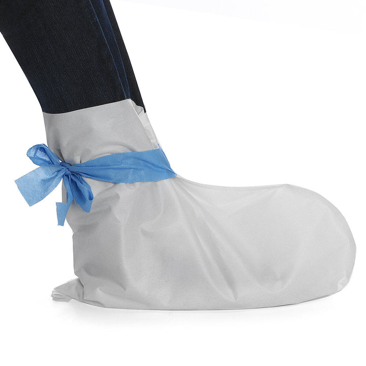 Disposable Shoe Cover Anti Slip Cleaning Overshoes Boot Non-woven Fabric White Image 1