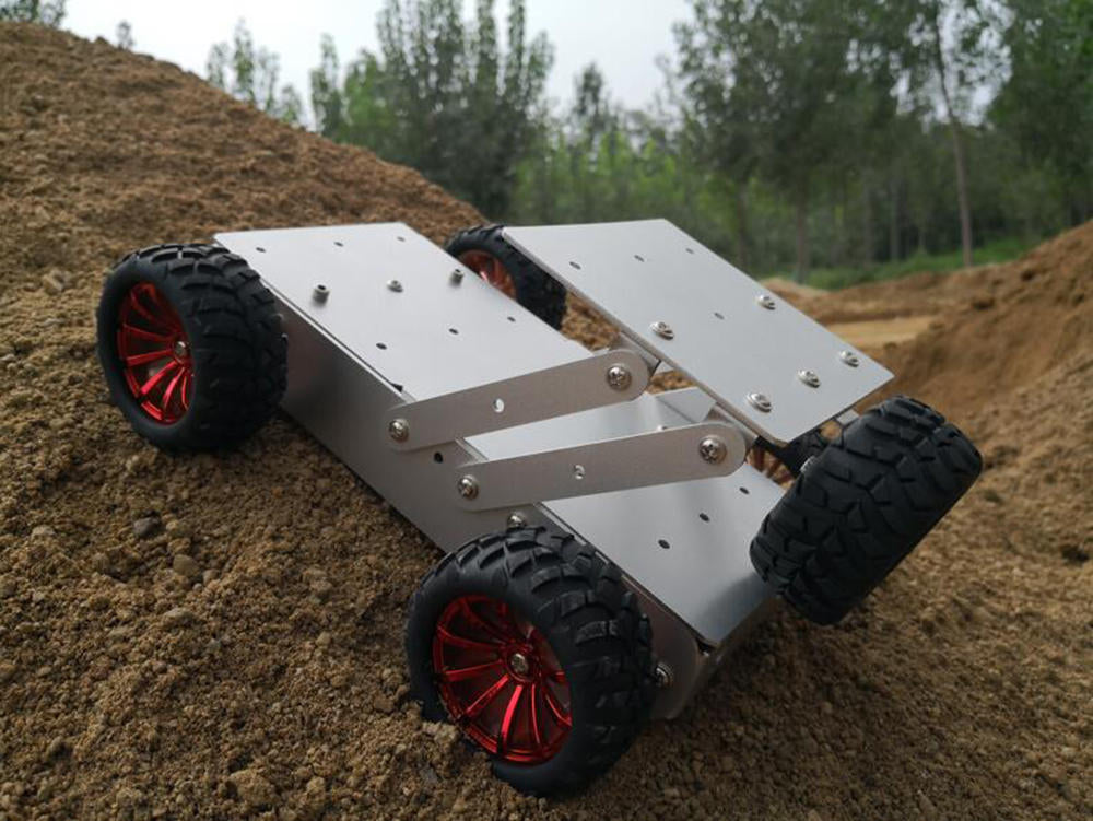DIY Aluminous Smart RC Robot Car Chassis Base With Motor For Assembled Jeep Car Models Image 4
