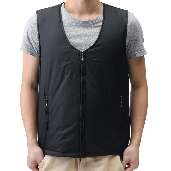 Electric Black Vest Heated Waistcoat Cloth Thermal Warm Pad Winter Body Warmer Image 4