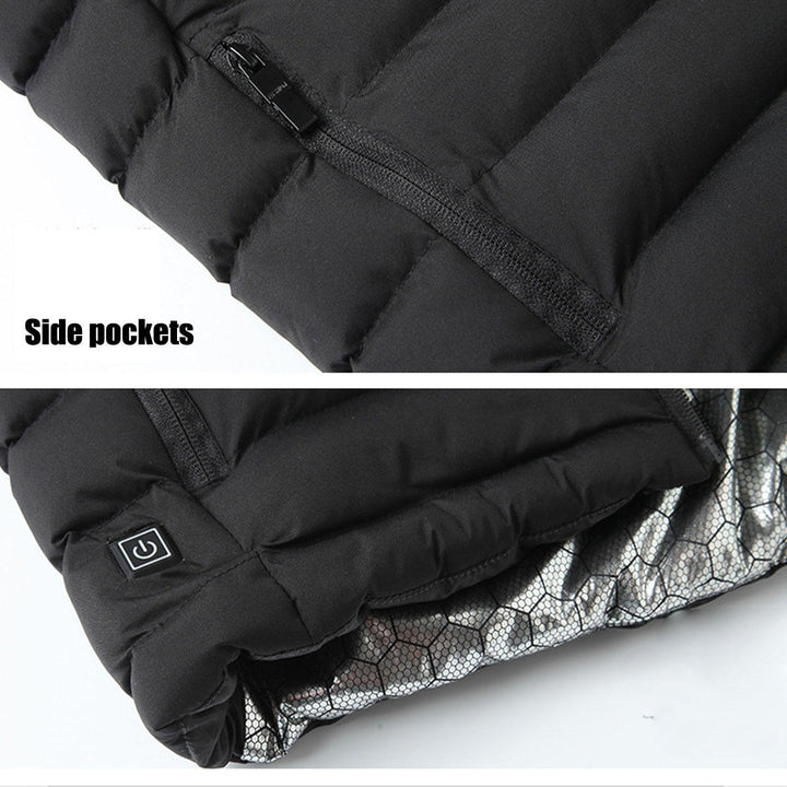 Electric Battery USB Heated Heating Heat Hoodie Jacket Coat Adjustable Temp Winter Image 4