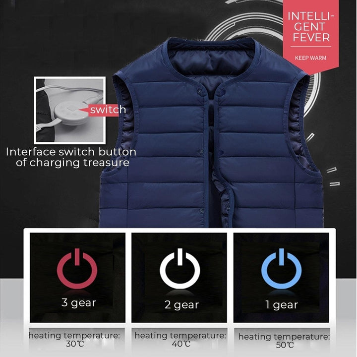 Electric Battery Heating USB Sleeveless Vest Winter Heated Outdoor Jacket Image 11