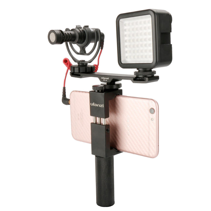 Dual Cold Shoe Flash Photography 1/4 Thread Bracket Plate for Microphone Flash Light Image 3