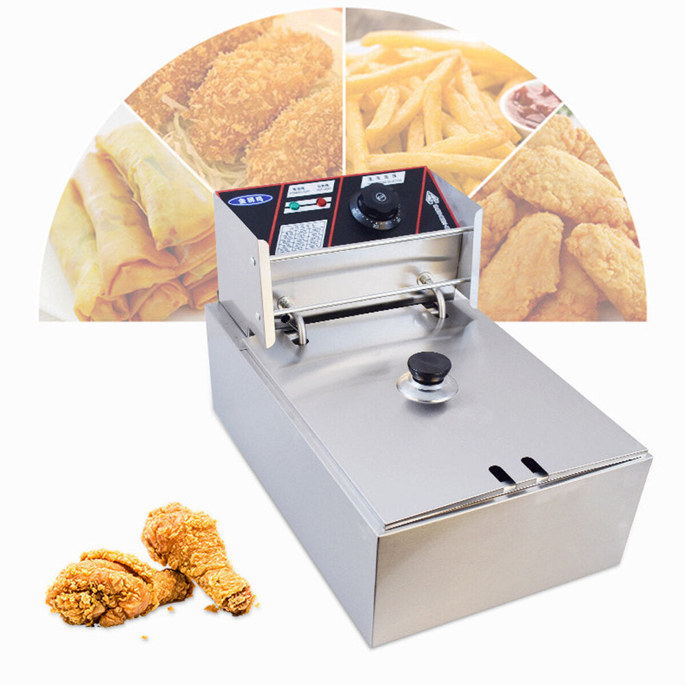 Electric Deep Fryer Kitchen Frying Chip Cooker Basket 6L 2.5KW Image 2