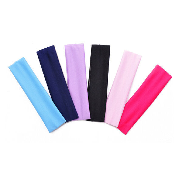 Elastic Ladys Plain Headbrand Yoga Bag Sport Wash Face Snood 6 Colors DTTT Image 1