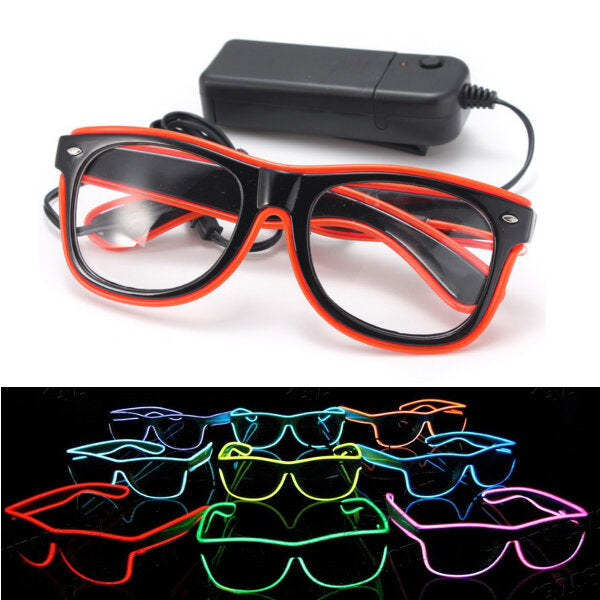 El Wire Neon LED Light Shutter Shaped Glasses For Rave Costume Party Image 1