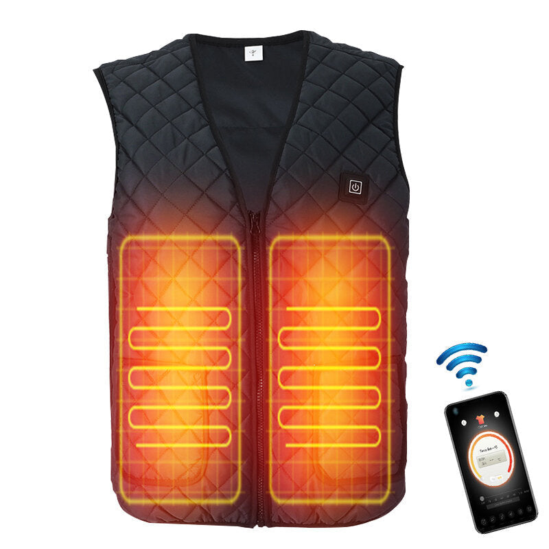 Electric 5 Gears Heated Vest Men Women Fast Heating Jacket Clothing APP Control Image 1