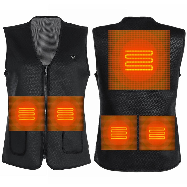 Electric 5V USB Heated Warm Cotton Vest Men Women 3S Warm Infrared Heating Coat Jacket Image 1