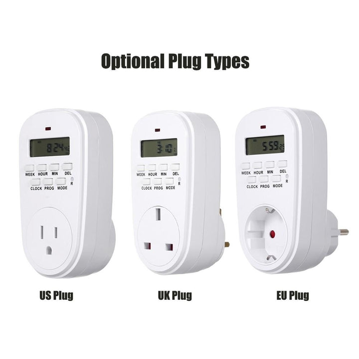 Digital Timer Switch Socket with LCD Display Plug-in Programmable Time Controller Intelligent Electronic Timing Image 1