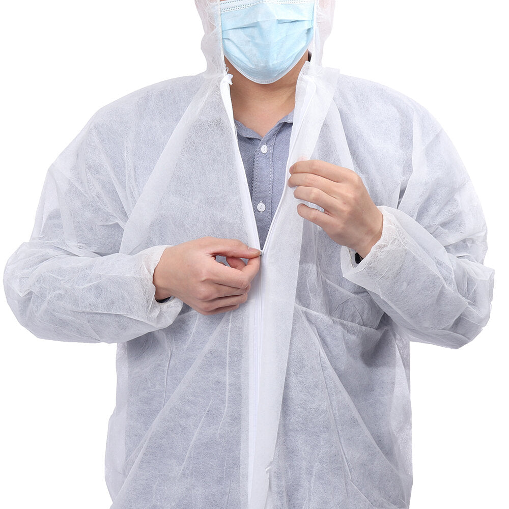 Disposable White Coveralls Dust Spray Suit Non-woven Clothing Image 2