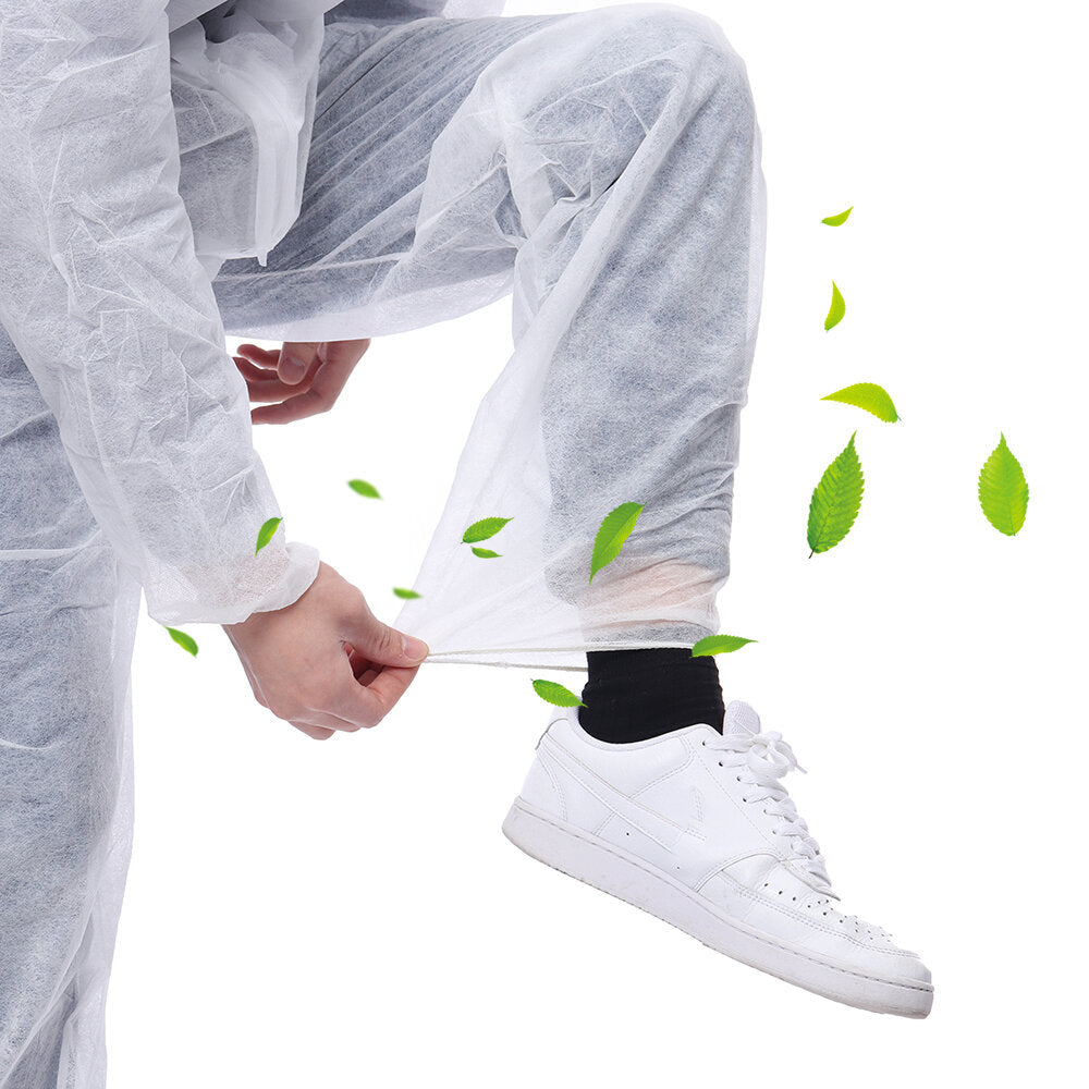 Disposable White Coveralls Dust Spray Suit Non-woven Clothing Image 4