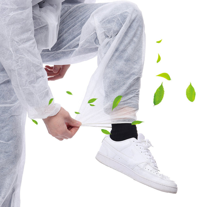 Disposable White Coveralls Dust Spray Suit Non-woven Clothing Image 4
