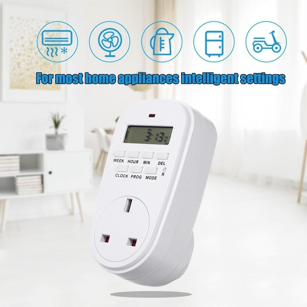 Digital Timer Switch Socket with LCD Display Plug-in Programmable Time Controller Intelligent Electronic Timing Image 6
