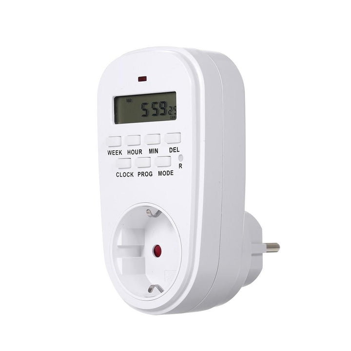 Digital Timer Switch Socket with LCD Display Plug-in Programmable Time Controller Intelligent Electronic Timing Image 8