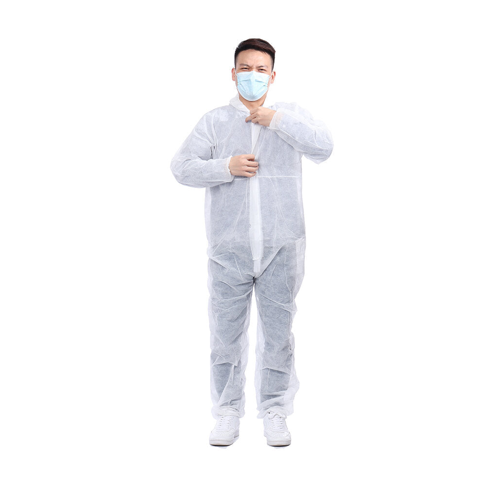 Disposable White Coveralls Dust Spray Suit Non-woven Clothing Image 6