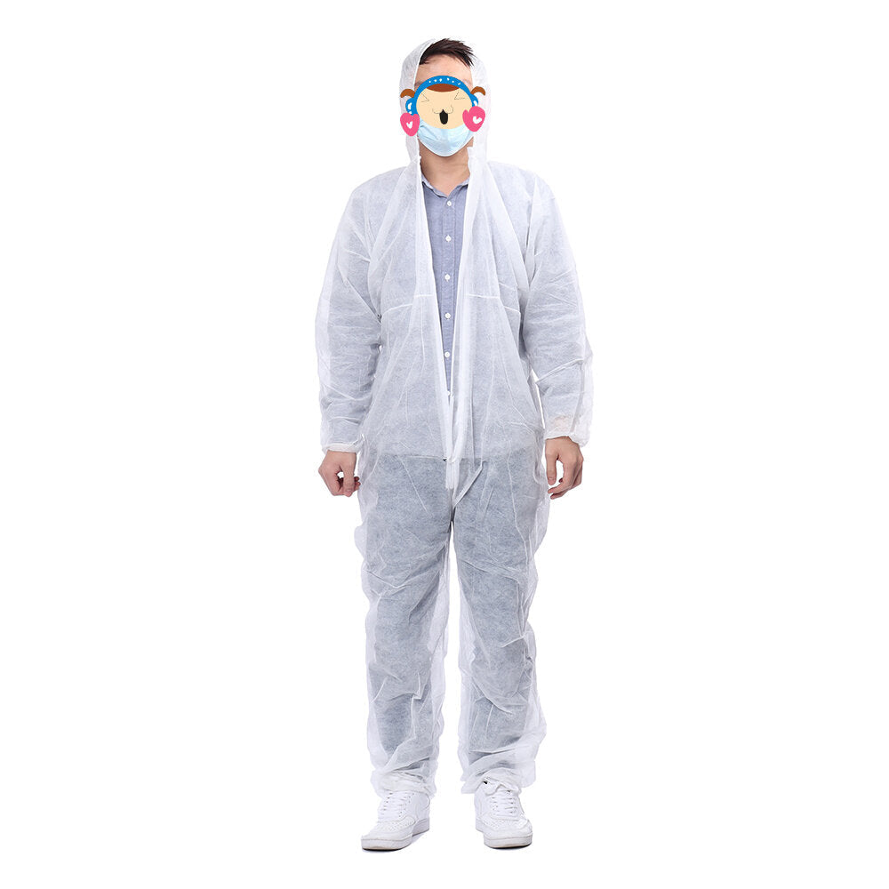 Disposable White Coveralls Dust Spray Suit Non-woven Clothing Image 7