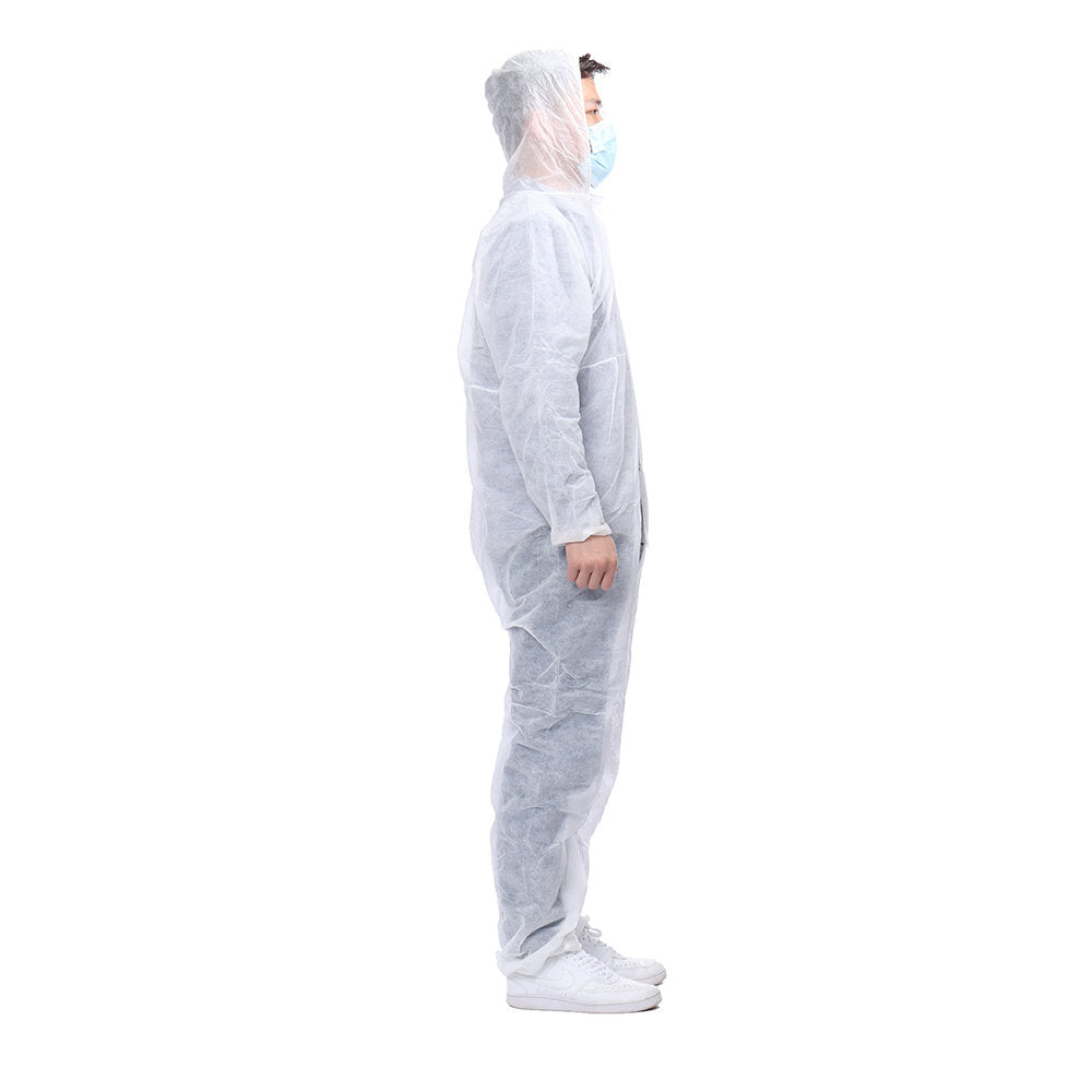 Disposable White Coveralls Dust Spray Suit Non-woven Clothing Image 8