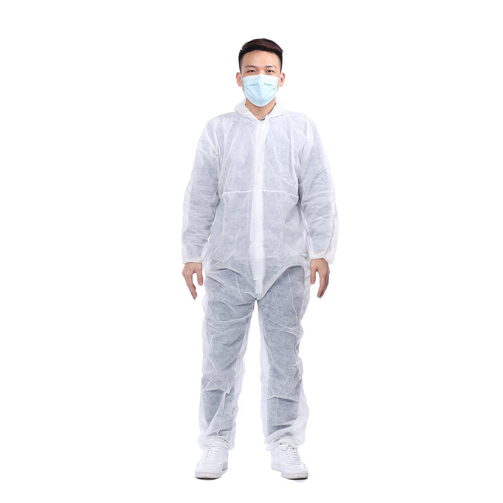 Disposable White Coveralls Dust Spray Suit Non-woven Clothing Image 9