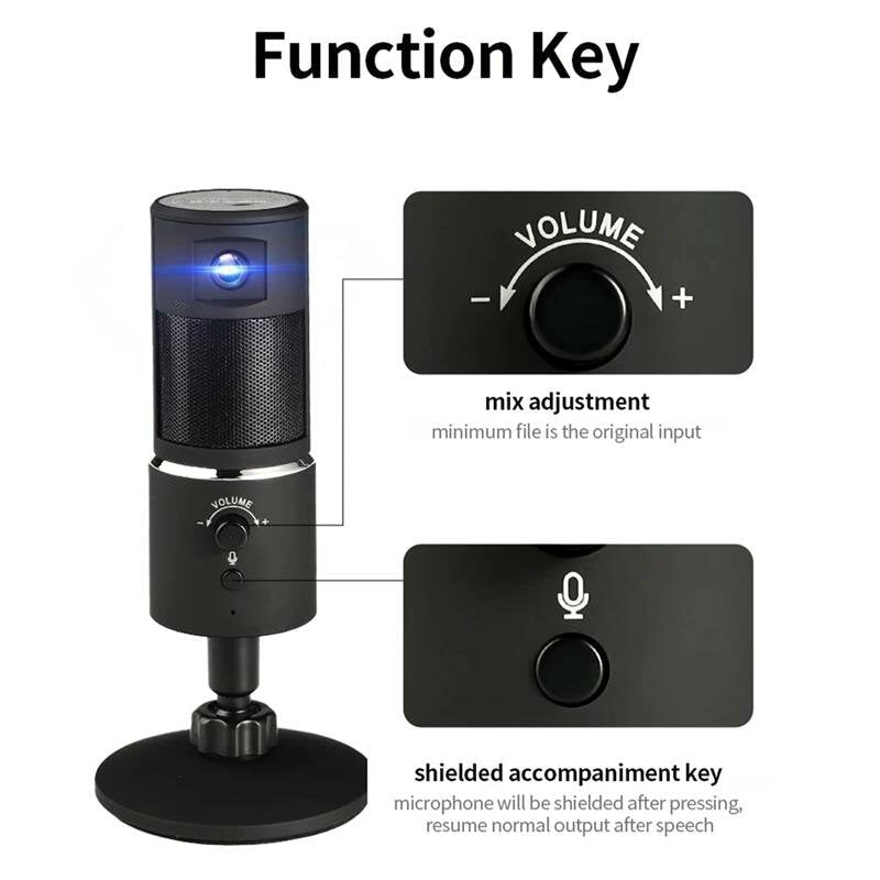 Digital Video Microphone Condenser Recording with 1080P Camera Webcam Hifi Stereo bluetooth Image 4