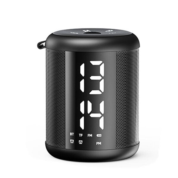Dual Alarm Clock 9D Bass Stereo bluetooth Speaker 20-Hour Playtime Support TF FM AUX Image 1