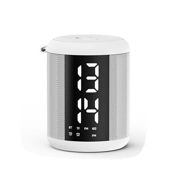 Dual Alarm Clock 9D Bass Stereo bluetooth Speaker 20-Hour Playtime Support TF FM AUX Image 1