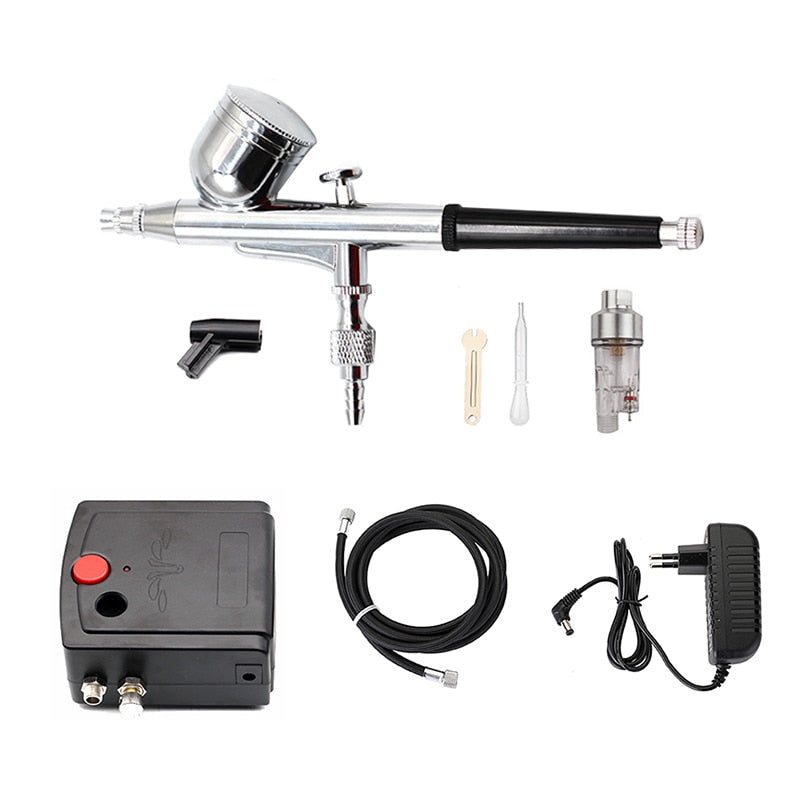 Dual Action Compressor Kit Airbrush Paint Spray Gun Sandblaster For Art Car Model Tattoo Nail Tools Set Image 7