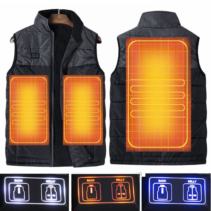 Dual Control Electric Vest Heated Outdoor Jacket USB Warm Up Heating Pad Winter Body Warmer Image 1