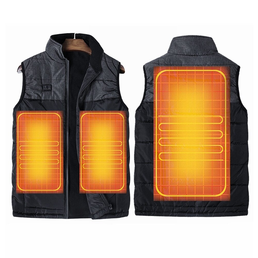 Dual Control Electric Vest Heated Outdoor Jacket USB Warm Up Heating Pad Winter Body Warmer Image 6