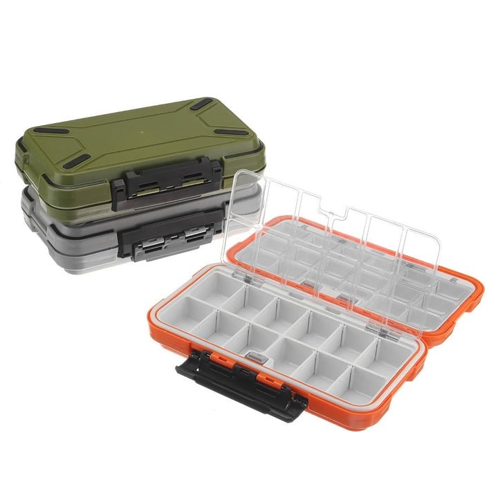 Dual-Layer Plastic Fishing Lure Fish Hook Bait Storage Tackle Box Case Organizer Image 1