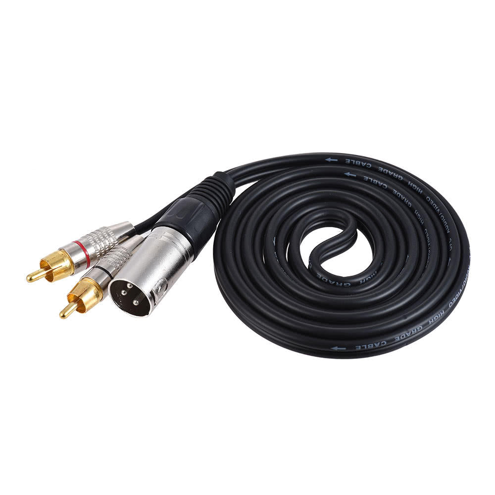 Dual RCA Male to XLR Plug Stereo Audio Cable Mic Cale for Microphones Mixers Amplifiers Cameras Sound Cards Image 1