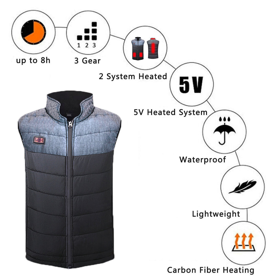 Dual System Heating Vest Men Wome USB Chargingn Heat Vest Jacket Thermal Coats Warmer Image 2