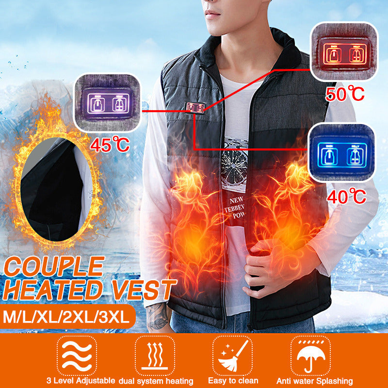 Dual System Heating Vest Men Wome USB Chargingn Heat Vest Jacket Thermal Coats Warmer Image 4