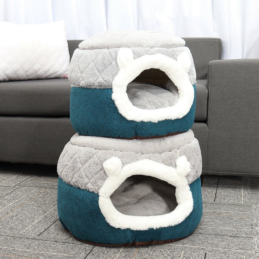 Dual-purpose Pet Bed Quilted Warm Cushion Comfortable for Winter Image 4