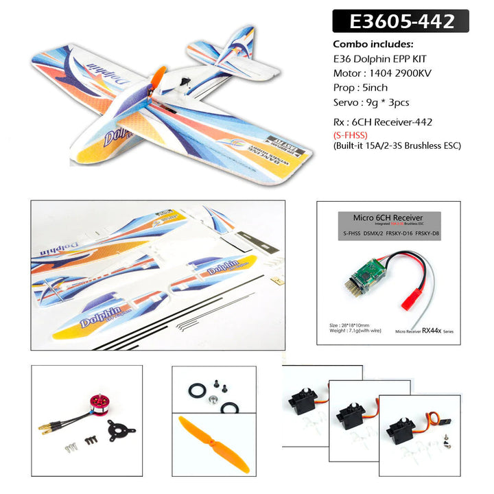 E36 Dolphin 580mm Wingspan EPP Ultralight RC Airplane Image 4