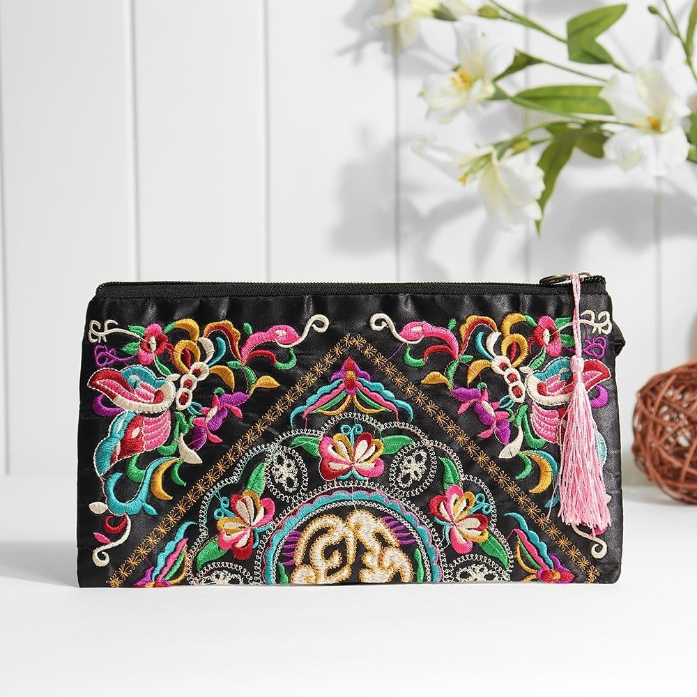 ethnic embroidery flowers bag clutch bag purse for women DTTT Image 6