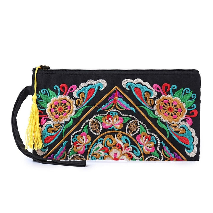 ethnic embroidery flowers bag clutch bag purse for women DTTT Image 1