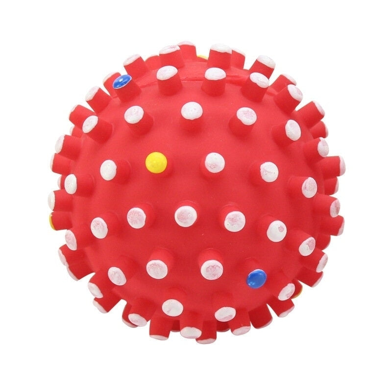 Environmental PVC Pet Toy Ball Random Colors Internal Sound Air Bag Help Grind Teeth Promote Relationship with Pets Image 1