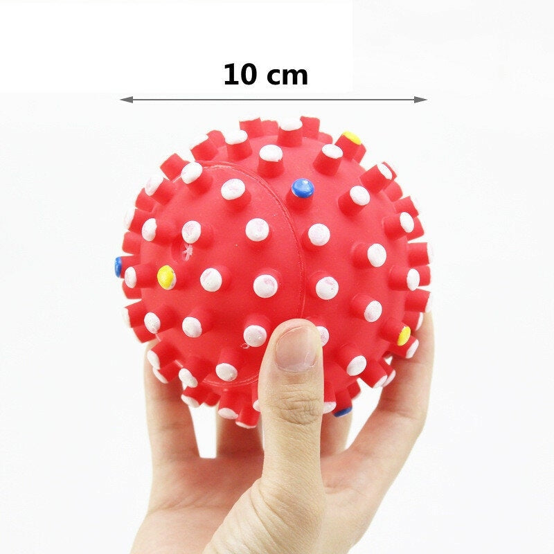 Environmental PVC Pet Toy Ball Random Colors Internal Sound Air Bag Help Grind Teeth Promote Relationship with Pets Image 4