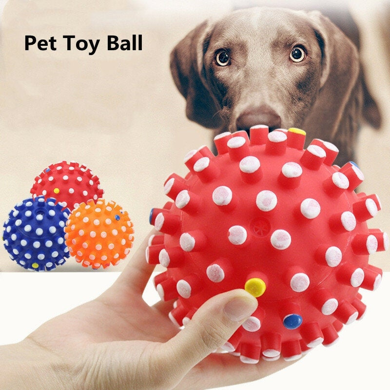 Environmental PVC Pet Toy Ball Random Colors Internal Sound Air Bag Help Grind Teeth Promote Relationship with Pets Image 6
