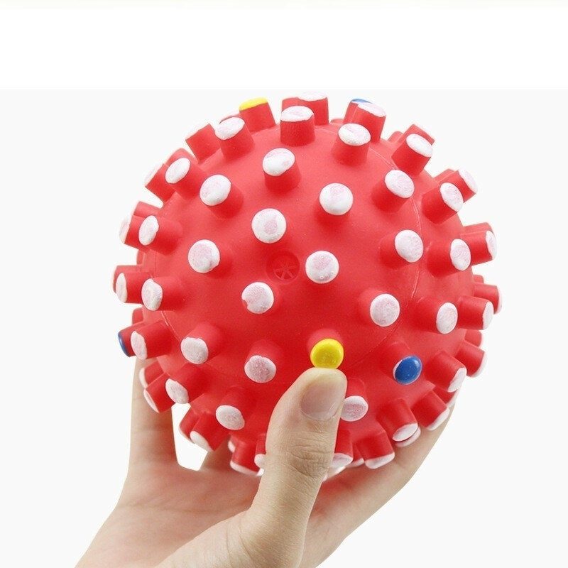 Environmental PVC Pet Toy Ball Random Colors Internal Sound Air Bag Help Grind Teeth Promote Relationship with Pets Image 9