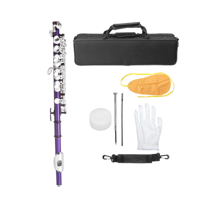 Excellent Nickel Plated C Key Piccolo W/ Case Cleaning Rod And Cloth And Gloves Cupronickel Piccolo Set Image 4