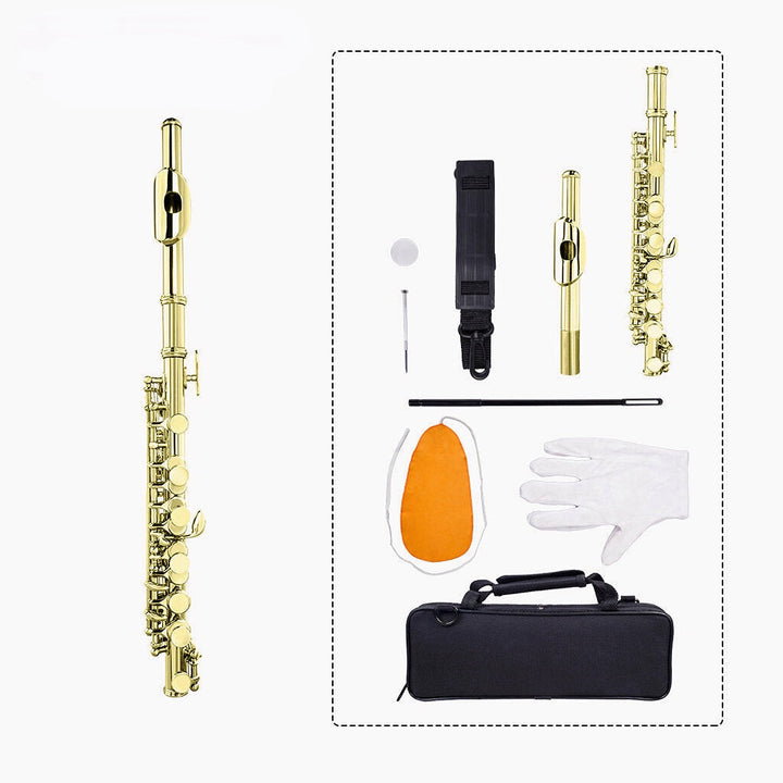 Excellent Nickel Plated C Key Piccolo W/ Case Cleaning Rod And Cloth And Gloves Cupronickel Piccolo Set Image 8