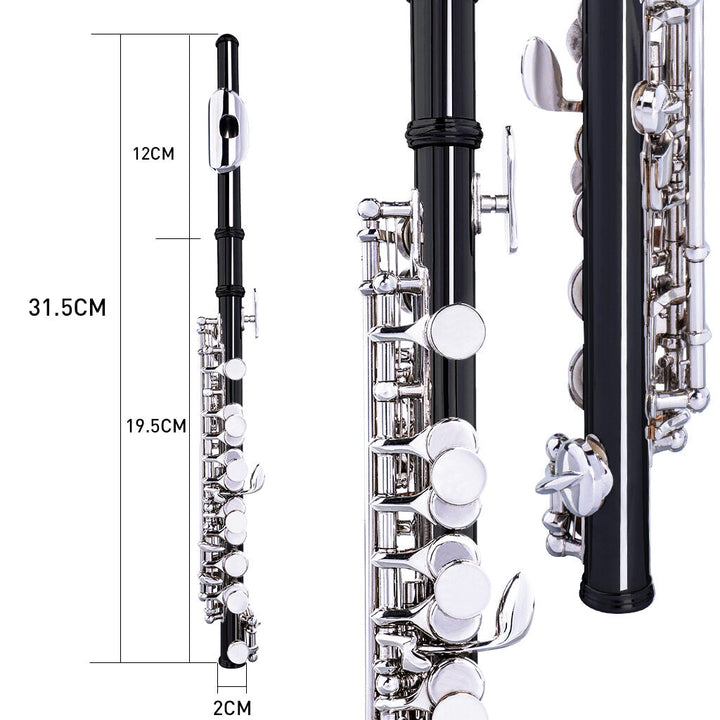 Excellent Nickel Plated C Key Piccolo W/ Case Cleaning Rod And Cloth And Gloves Cupronickel Piccolo Set Image 12