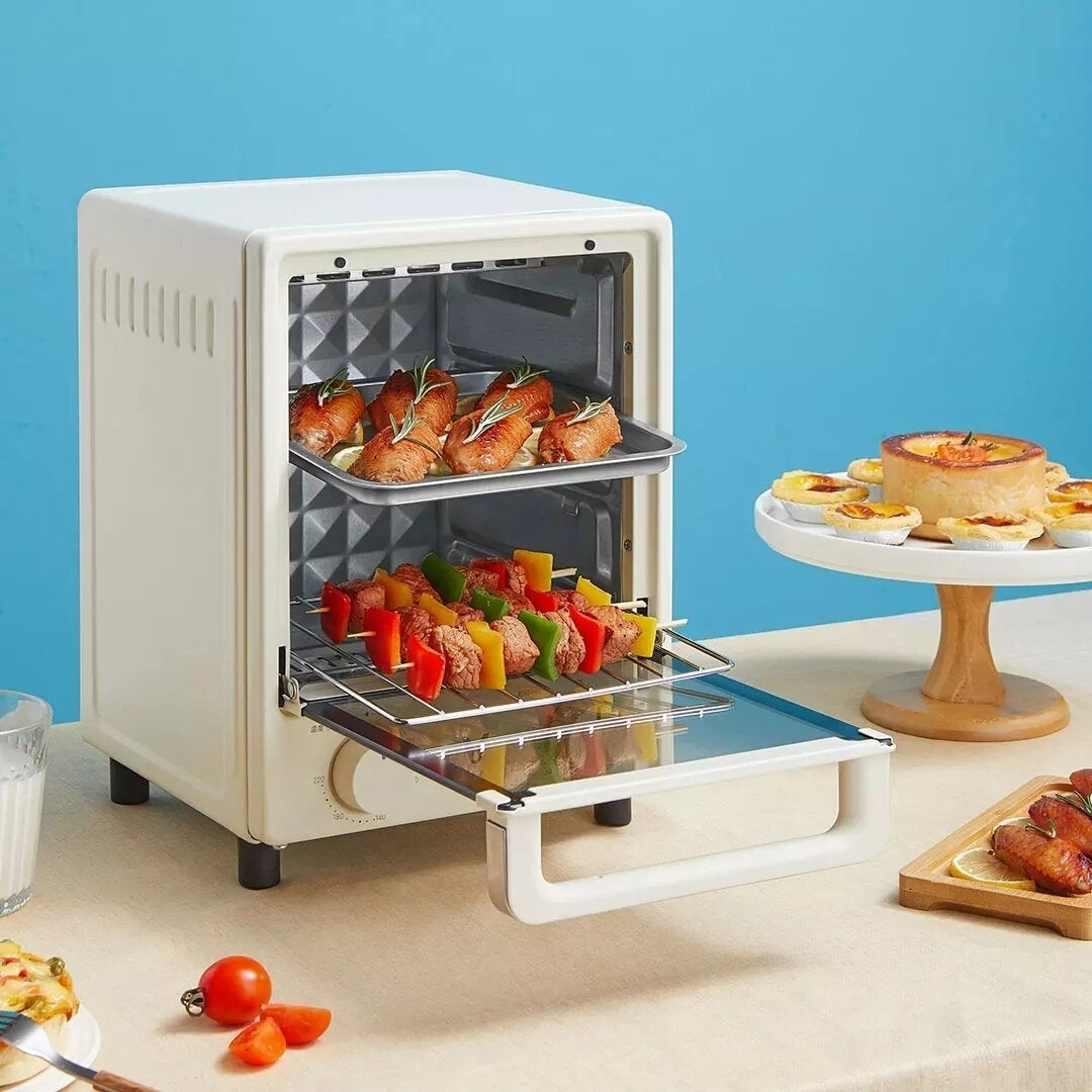 Electric Oven Three-tier Grill Evenly Heated Insulation Fine Control Knob 12L 800W Image 3