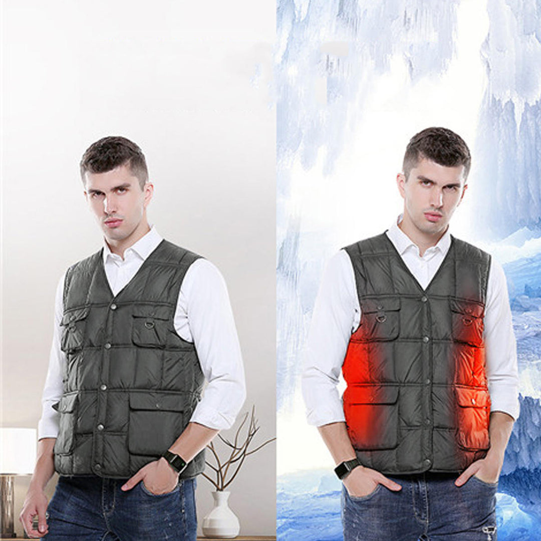 Electric Heating USB Sleeveless Vest Winter Heated Outdoor Fishing Jacket Image 7