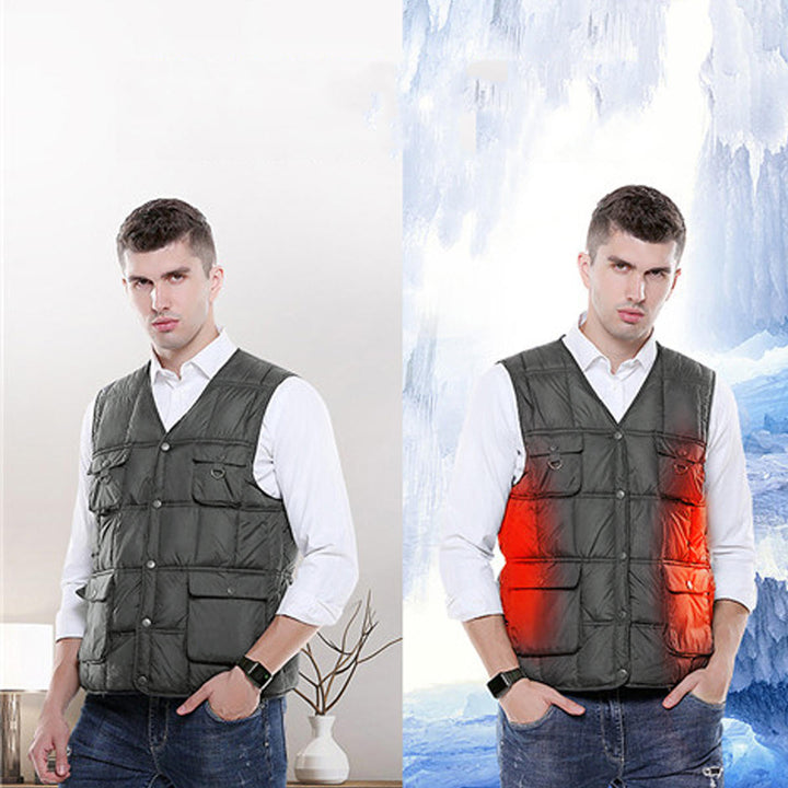 Electric Heating USB Sleeveless Vest Winter Heated Outdoor Fishing Jacket Image 7