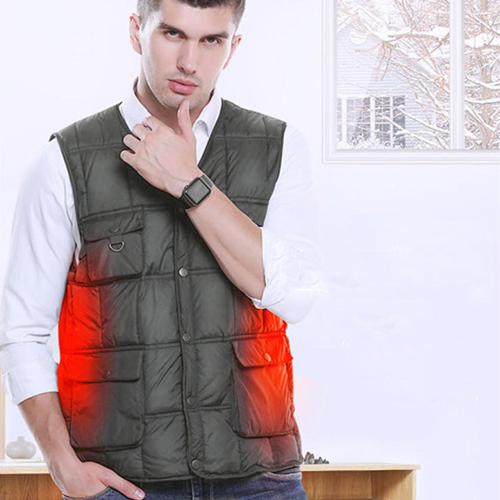 Electric Heating USB Sleeveless Vest Winter Heated Outdoor Fishing Jacket Image 8