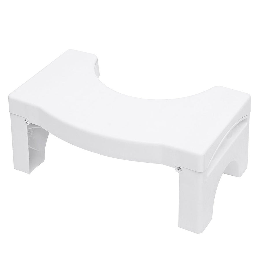 Foldable Toilet Stool Potty Chair Plastic Non-slip Bathroom White Sit Footstool Decorations Image 1