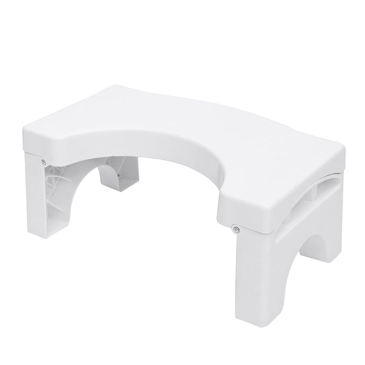 Foldable Toilet Stool Potty Chair Plastic Non-slip Bathroom White Sit Footstool Decorations Image 2